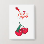 Grappige kersen in de liefde button (Voorkant)