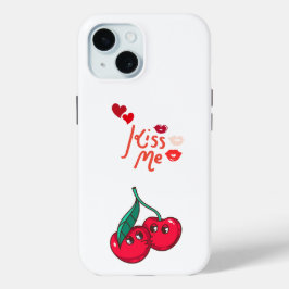 Grappige kersen in de liefde. iPhone 15 case