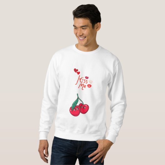 Grappige kersen in de liefde" Laat T-shirt (Voorkant volledig)