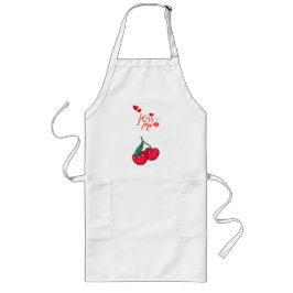 Grappige kersen in de liefde" Laat T-shirt Lang Schort