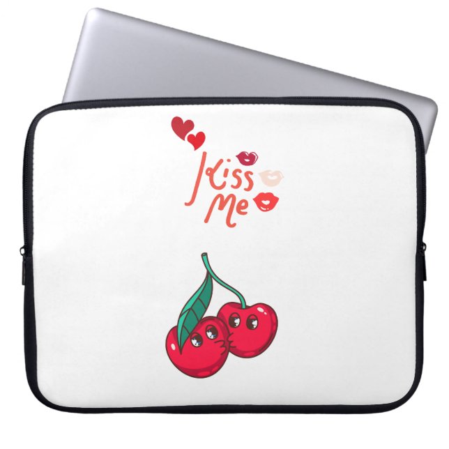Grappige kersen in de liefde laptop sleeve (Voorkant)