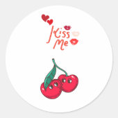 Grappige kersen in de liefde" Let Ronde Sticker (Voorkant)