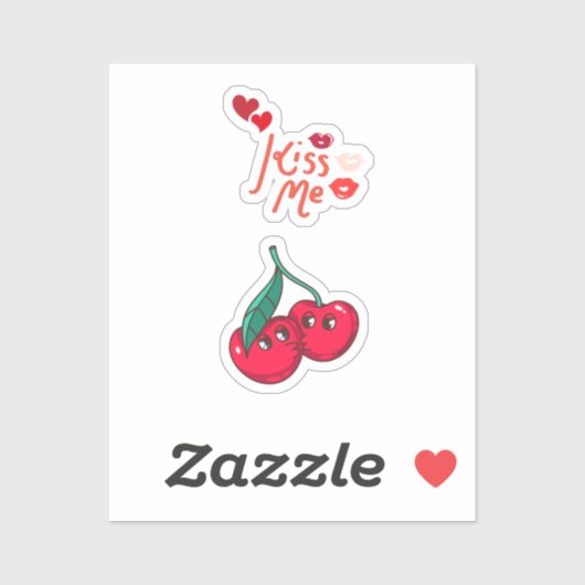 Grappige kersen in de liefde" Let Sticker (Vel)