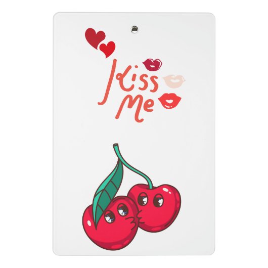 Grappige kersen in de liefde. mini klembord (Achterkant)