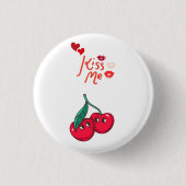 Grappige kersen in de liefde ronde button 3,2 cm (Voorkant)