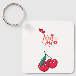 Grappige kersen in de liefde. sleutelhanger