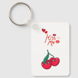 Grappige kersen in de liefde. sleutelhanger