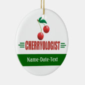 Grappige Kersen Keramisch Ornament (Rechts)
