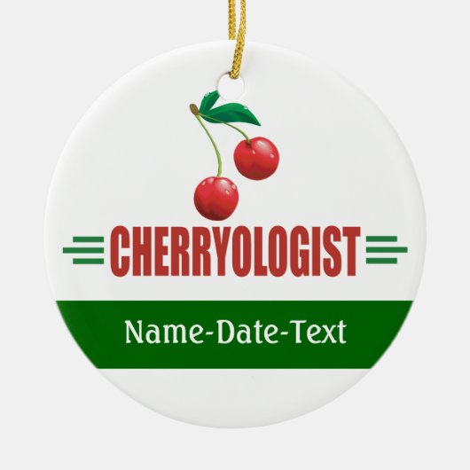 Grappige Kersen Keramisch Ornament (Voorkant)