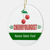 Grappige Kersen Keramisch Ornament (Links)
