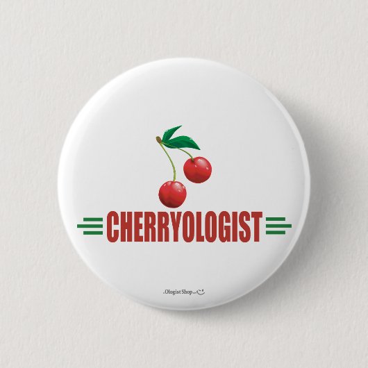 Grappige Kersen Ronde Button 5,7 Cm (Voorkant)