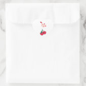 Grappige kersen verliefd" Laat Hart Sticker (Tas)