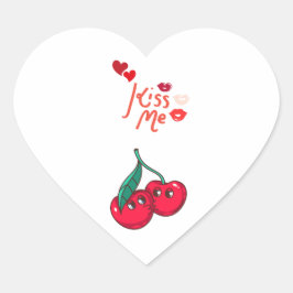 Grappige kersen verliefd" Laat Hart Sticker