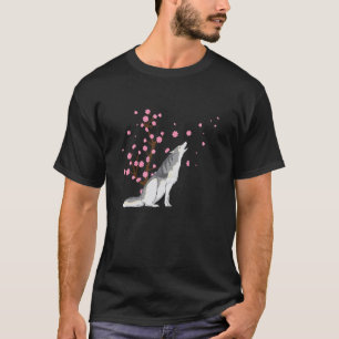 Grappige Kersenbloesem Siberische Husky Dier Japan T-shirt