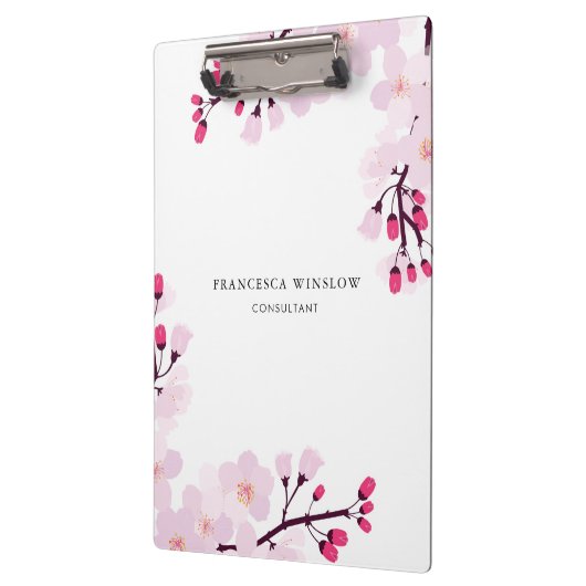 Grappige kersenbloesems gepersonaliseerd klembord (Links)