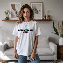 Grappige kersenvibe slogan moederdag t-shirt