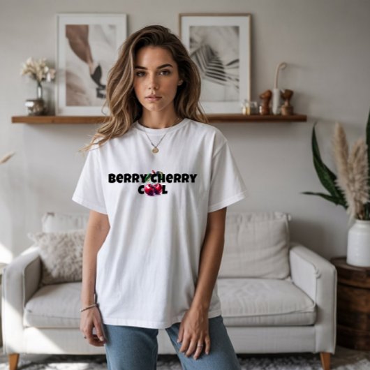 Grappige kersenvibe slogan moederdag t-shirt