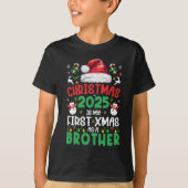 Grappige kerst 2025 is mijn eerste kerst als broer t-shirt (Voorkant)