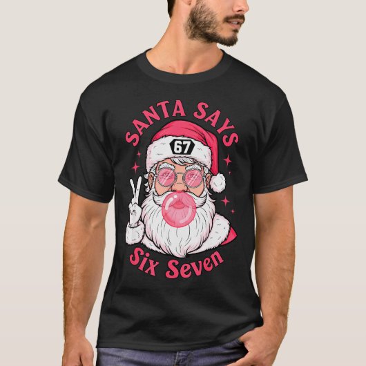 Grappige kerst 67 Meme Brain Rot Kerstman Xmas T-shirt (Voorkant)