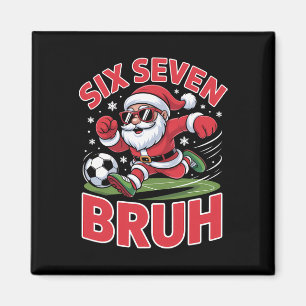 Grappige kerst 67 Meme Bruh Voetbal Kerstman Xmas  Magneet