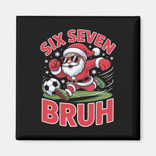 Grappige kerst 67 Meme Bruh Voetbal Kerstman Xmas Magneet (Voorkant)