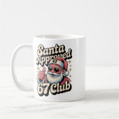 Grappige kerst 67 meme - Retro Kerstman goedgekeur Koffiemok (Links)