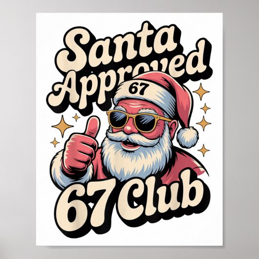 Grappige kerst 67 Meme - Retro Kerstman Goedgekeur Poster (Voorkant)