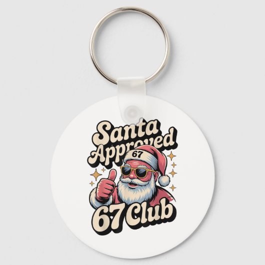 Grappige kerst 67 Meme - Retro Kerstman Goedgekeur Sleutelhanger (Voorkant)