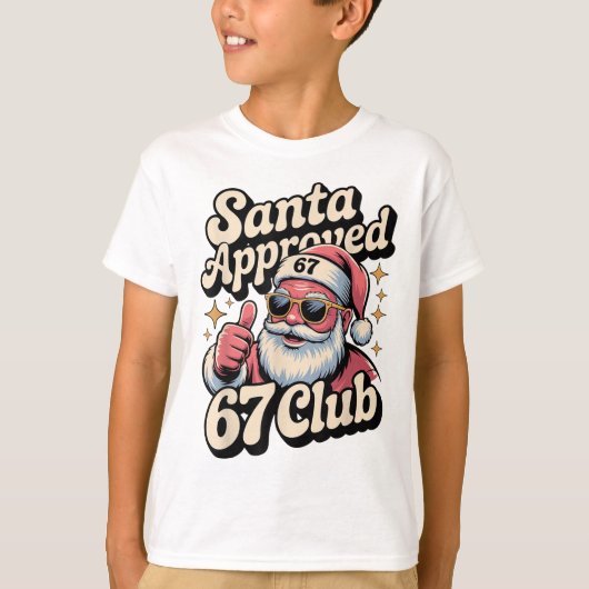 Grappige kerst 67 Meme - Retro Kerstman Goedgekeur T-shirt (Voorkant)