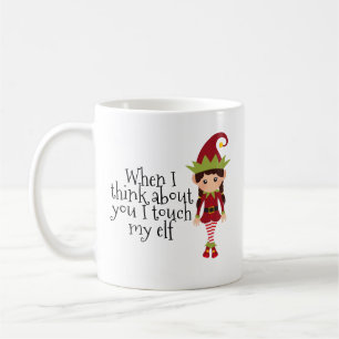 Grappige Kerst Aanraken Mijn Elf Feestdag Koffiemok