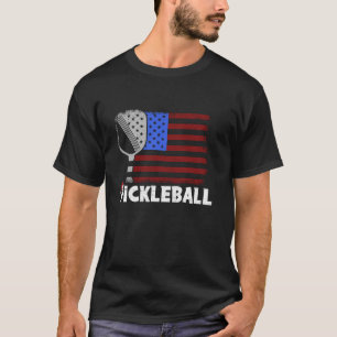 Grappige Kerst Amerikaanse Vlag Pickleball Paddles T-shirt