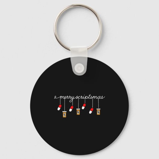 Grappige Kerst Apotheek Zin Merry Scriptsmas C Sleutelhanger (Voorkant)