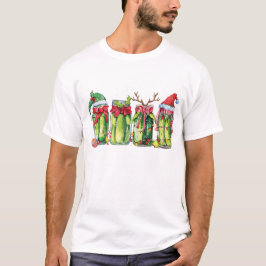 Grappige kerst augurk, retro ingeblikte augurken l t-shirt
