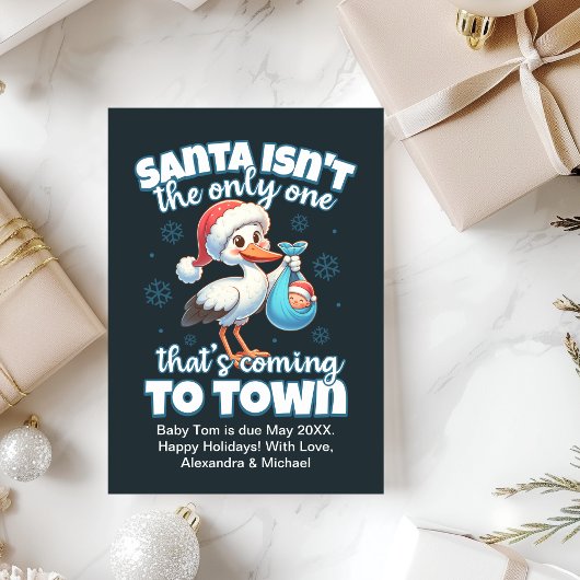 Grappige kerst Baby zwangerschapsaankondiging Feestdagenkaart