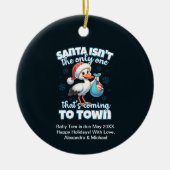 Grappige kerst Baby zwangerschapsaankondiging Keramisch Ornament (Voorkant)