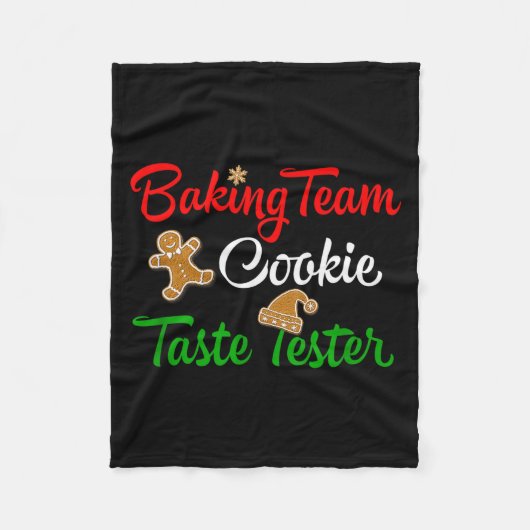 Grappige Kerst Bakteam Cookie Smaaktester Fleece Deken (Voorkant)