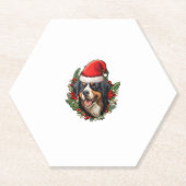 Grappige kerst berner berg hond kartonnen onderzetters (Voorkant)