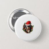 Grappige kerst berner berg hond ronde button 5,7 cm (Voorkant /achterkant)