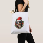 Grappige kerst berner berg hond tote bag (Dichtbij)