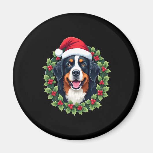 Grappige Kerst Berner Sennenhond Tanktop Magneet (Voorkant)