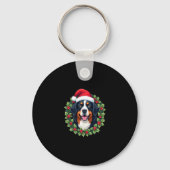 Grappige Kerst Berner Sennenhond Tanktop Sleutelhanger (Voorkant)