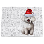 Grappige kerst Bichon Frise Hond Groot Cadeauzakje (Voorkant)