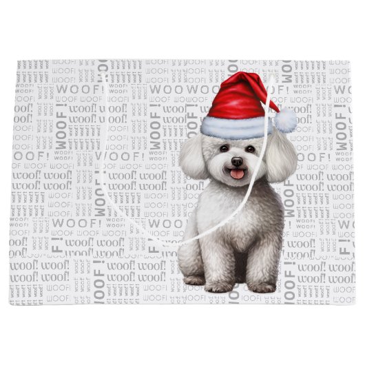 Grappige kerst Bichon Frise Hond Groot Cadeauzakje (Voorkant)