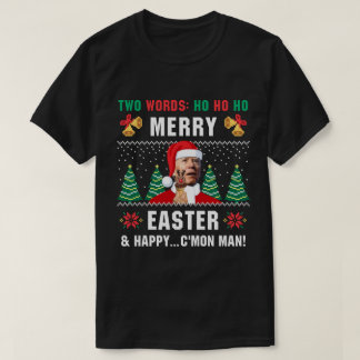 Grappige kerst Biden Vrolijk Pasen Lelijke trui T-shirt