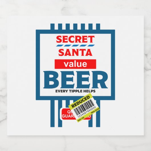 Grappige kerst bier labels bier etiket (Enkel label)