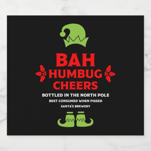 Grappige kerst bier labels etiket (Enkel label)