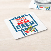 Grappige kerst bier labels kartonnen onderzetters (Schuin)