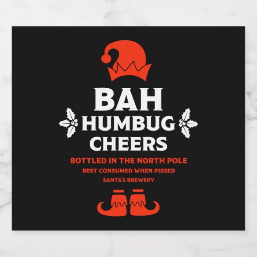 Grappige Kerst Bierlabels Bier Etiket (Enkel label)