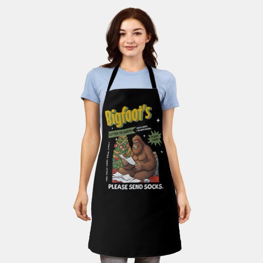 Grappige kerst Bigfoot brief aan de Kerstman Schort (Gedragen)