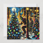 Grappige kerst Bigfoot Feestdagenkaart (Voorkant)
